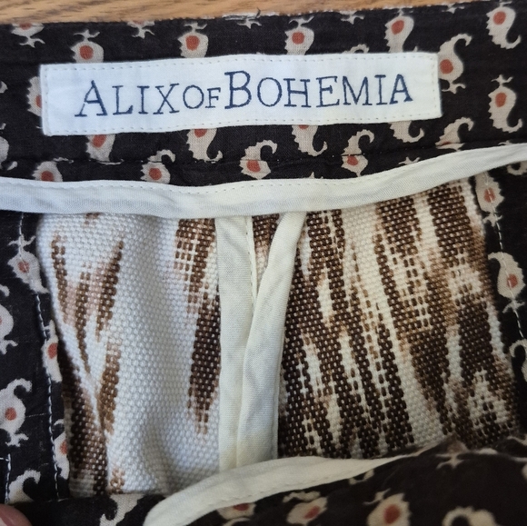 Alix of Bobemia Ezra Feather Ikat 100% Cotton Boho Chic Pant(M) - Picture 11 of 13